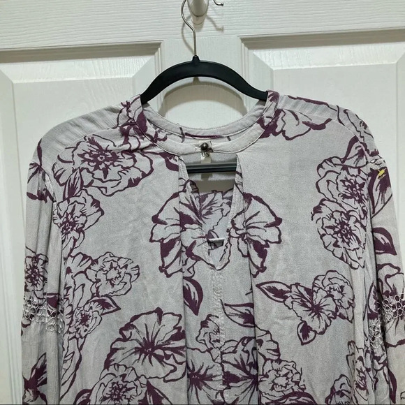 FREE PEOPLE Floral Foil Print Swing Tunic Floral Cloud Combo Extra Small XS - Picture 5 of 8